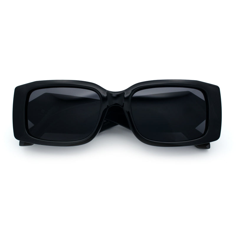 Womens Luxury Narrow Rectangle Designer Plastic Thick Arm Sunglasses
