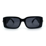 Womens Luxury Narrow Rectangle Designer Plastic Thick Arm Sunglasses