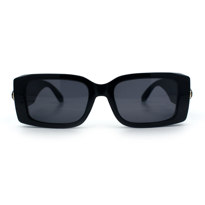 Womens Luxury Narrow Rectangle Designer Plastic Thick Arm Sunglasses
