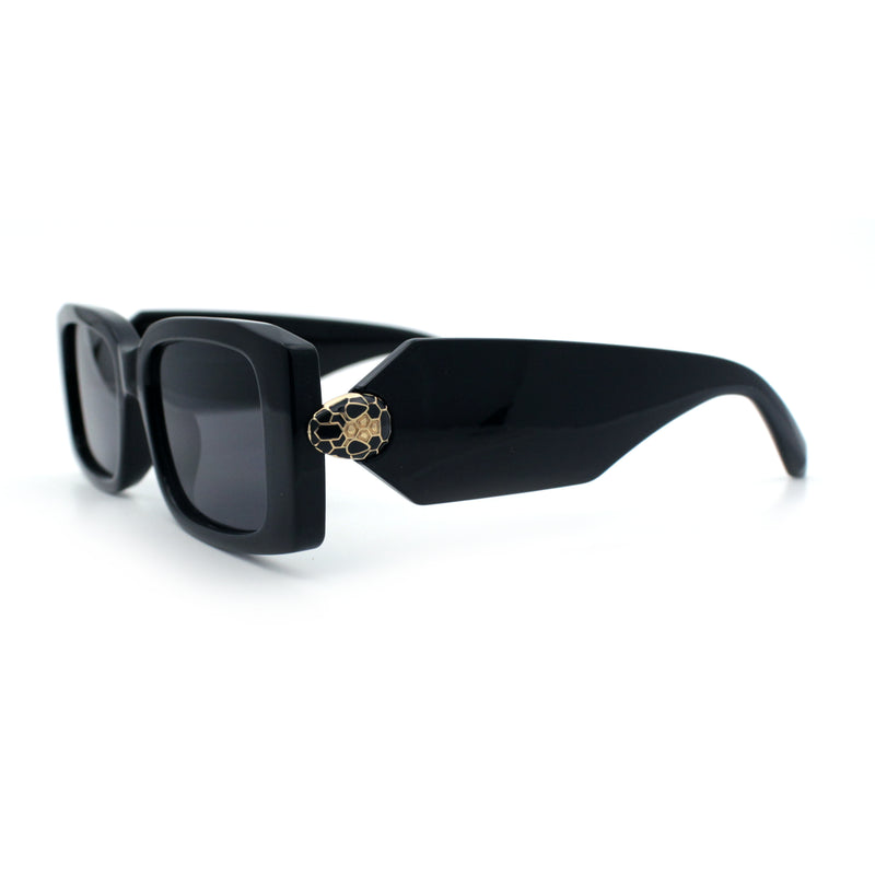 Womens Luxury Narrow Rectangle Designer Plastic Thick Arm Sunglasses