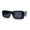 Womens Luxury Narrow Rectangle Designer Plastic Thick Arm Sunglasses
