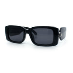 Womens Luxury Narrow Rectangle Designer Plastic Thick Arm Sunglasses