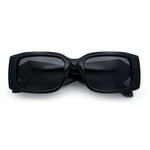 Womens Luxury Narrow Rectangle Designer Plastic Thick Arm Sunglasses