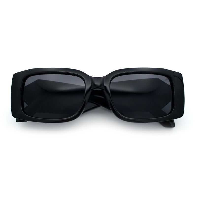 Womens Luxury Narrow Rectangle Designer Plastic Thick Arm Sunglasses