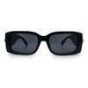 Womens Luxury Narrow Rectangle Designer Plastic Thick Arm Sunglasses
