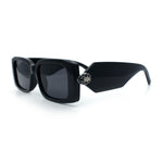 Womens Luxury Narrow Rectangle Designer Plastic Thick Arm Sunglasses