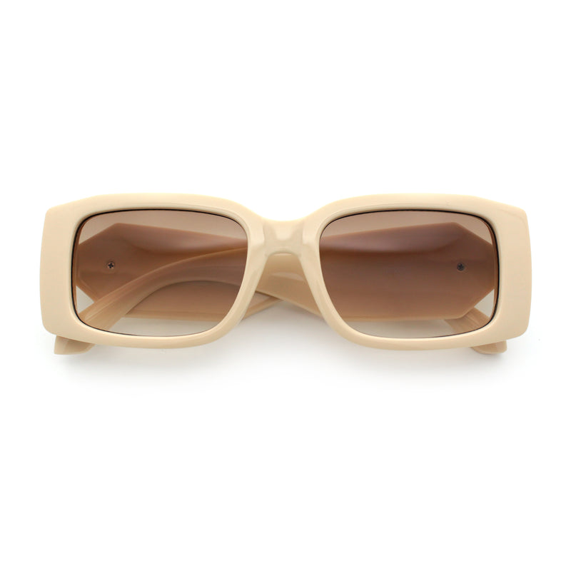 Womens Luxury Narrow Rectangle Designer Plastic Thick Arm Sunglasses