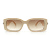 Womens Luxury Narrow Rectangle Designer Plastic Thick Arm Sunglasses