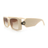 Womens Luxury Narrow Rectangle Designer Plastic Thick Arm Sunglasses