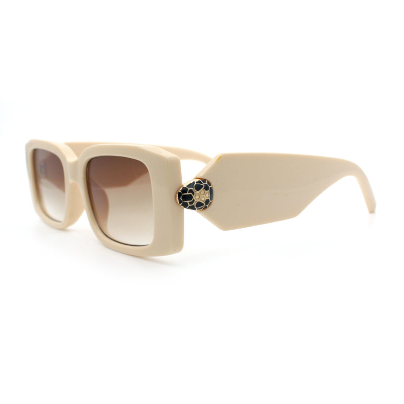 Womens Luxury Narrow Rectangle Designer Plastic Thick Arm Sunglasses