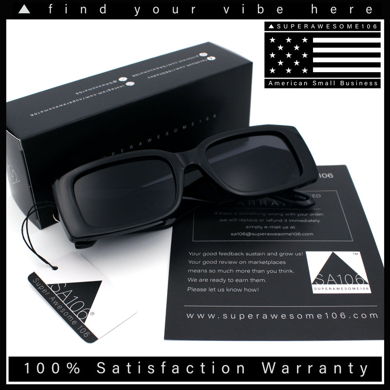 Womens Luxury Narrow Rectangle Designer Plastic Thick Arm Sunglasses