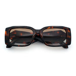 Womens Luxury Narrow Rectangle Designer Plastic Thick Arm Sunglasses