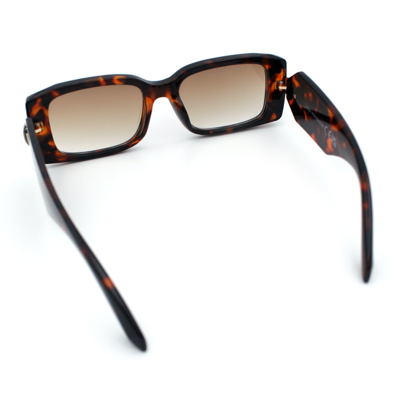 Womens Luxury Narrow Rectangle Designer Plastic Thick Arm Sunglasses