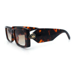 Womens Luxury Narrow Rectangle Designer Plastic Thick Arm Sunglasses