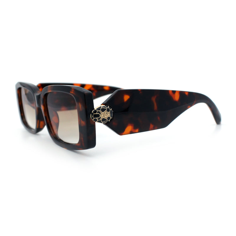Womens Luxury Narrow Rectangle Designer Plastic Thick Arm Sunglasses