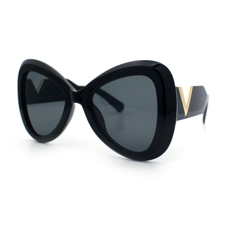 Womens Large Mod Thick Plastic Bow Tie Butterfly Chic Fashion Sunglasses