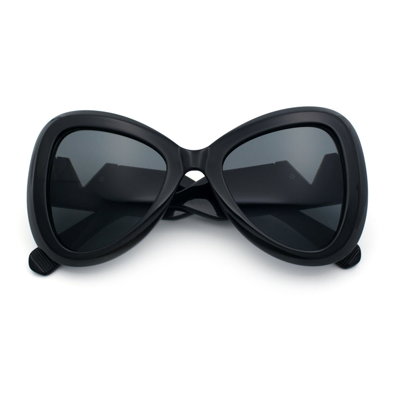 Womens Large Mod Thick Plastic Bow Tie Butterfly Chic Fashion Sunglasses