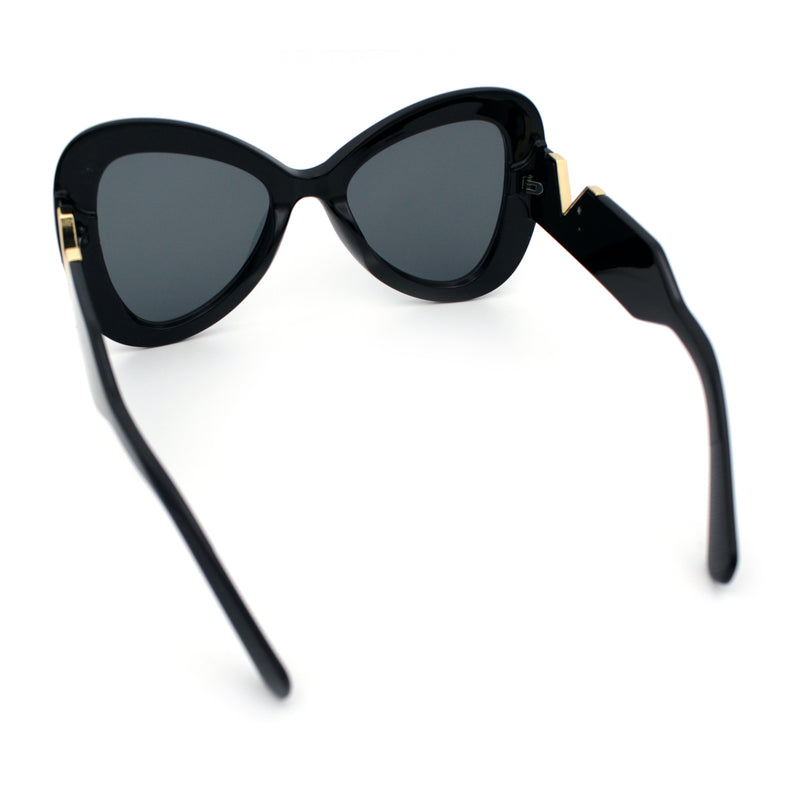 Womens Large Mod Thick Plastic Bow Tie Butterfly Chic Fashion Sunglasses