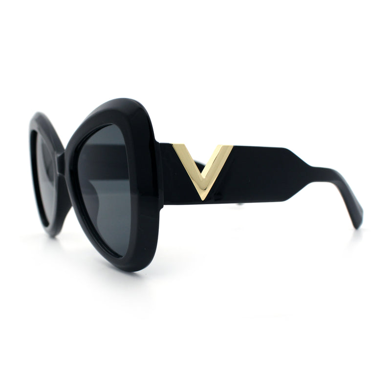 Womens Large Mod Thick Plastic Bow Tie Butterfly Chic Fashion Sunglasses