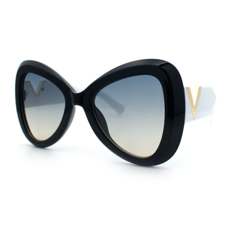 Womens Large Mod Thick Plastic Bow Tie Butterfly Chic Fashion Sunglasses