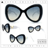 Womens Large Mod Thick Plastic Bow Tie Butterfly Chic Fashion Sunglasses
