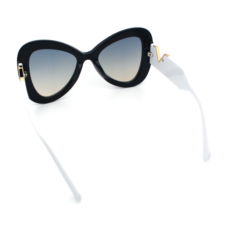 Womens Large Mod Thick Plastic Bow Tie Butterfly Chic Fashion Sunglasses