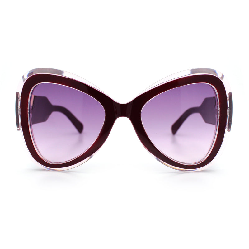 Womens Large Mod Thick Plastic Bow Tie Butterfly Chic Fashion Sunglasses