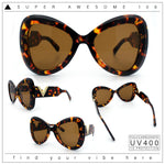 Womens Large Mod Thick Plastic Bow Tie Butterfly Chic Fashion Sunglasses