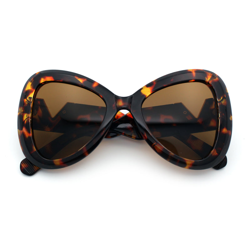Womens Large Mod Thick Plastic Bow Tie Butterfly Chic Fashion Sunglasses