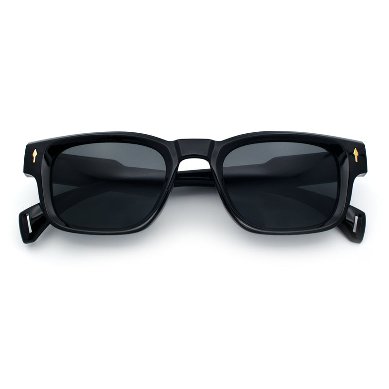 Gentlemanly Hipster Narrow Rectangle Horn Rim Mens Plastic Sunglasses
