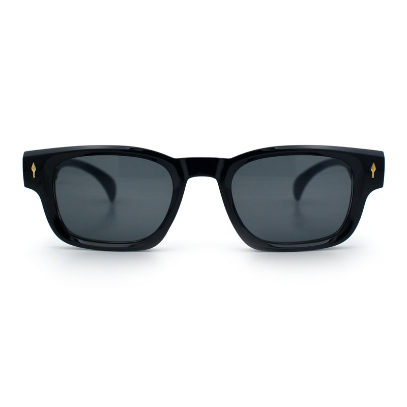 Gentlemanly Hipster Narrow Rectangle Horn Rim Mens Plastic Sunglasses