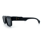 Gentlemanly Hipster Narrow Rectangle Horn Rim Mens Plastic Sunglasses