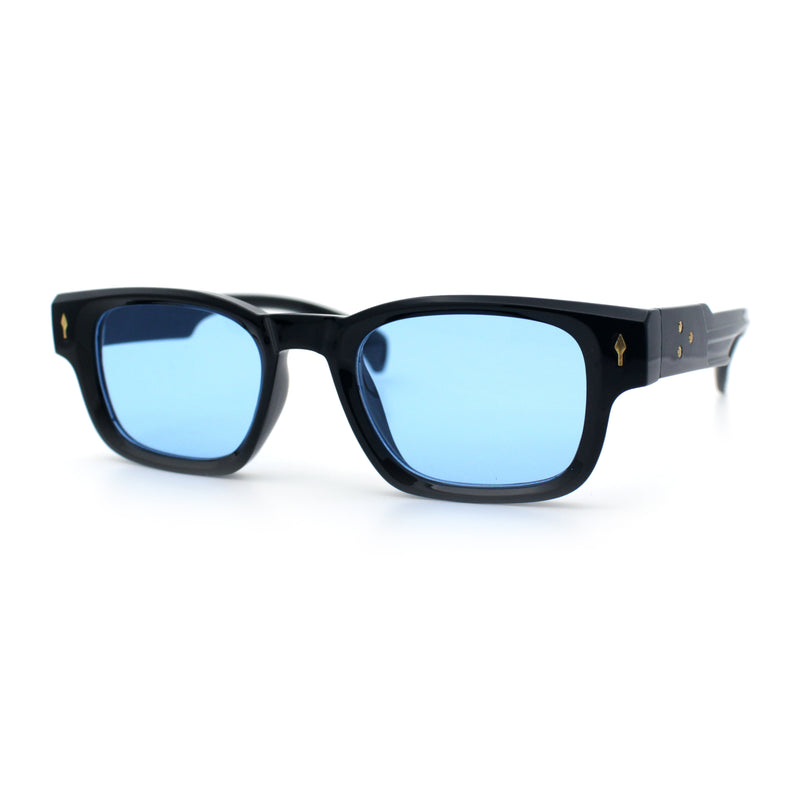 Gentlemanly Hipster Narrow Rectangle Horn Rim Mens Plastic Sunglasses