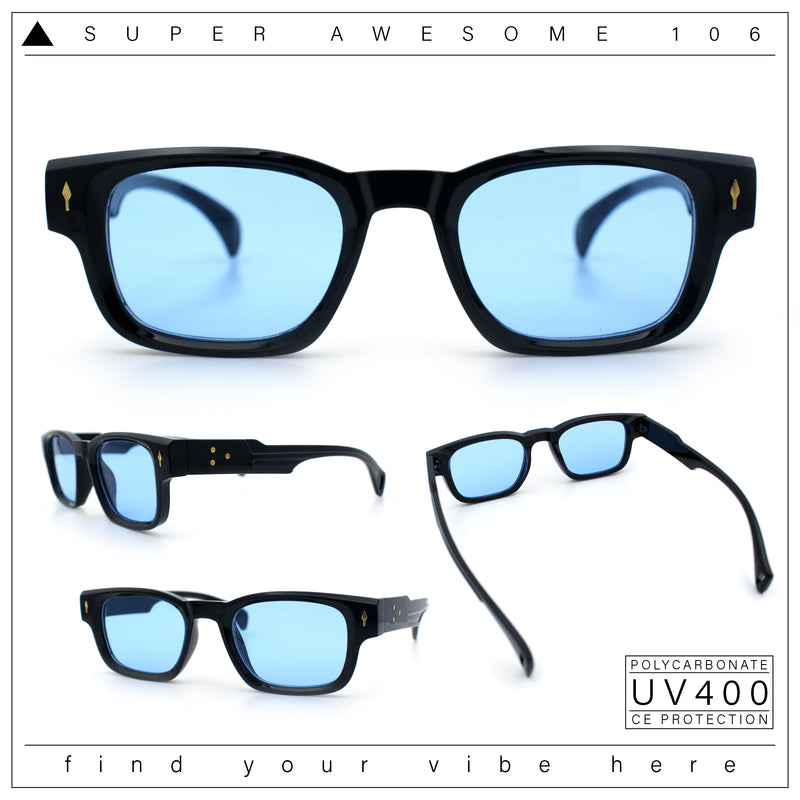 Gentlemanly Hipster Narrow Rectangle Horn Rim Mens Plastic Sunglasses