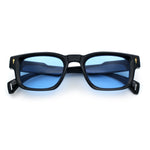 Gentlemanly Hipster Narrow Rectangle Horn Rim Mens Plastic Sunglasses