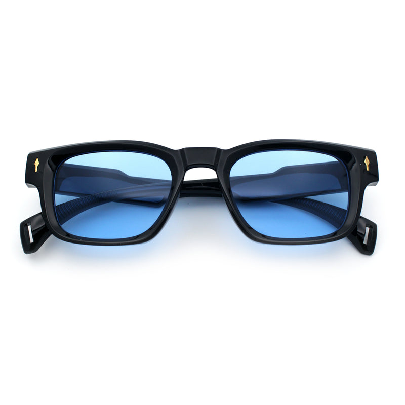 Gentlemanly Hipster Narrow Rectangle Horn Rim Mens Plastic Sunglasses