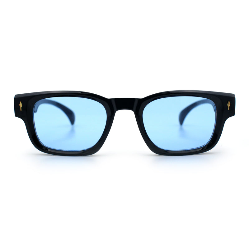 Gentlemanly Hipster Narrow Rectangle Horn Rim Mens Plastic Sunglasses