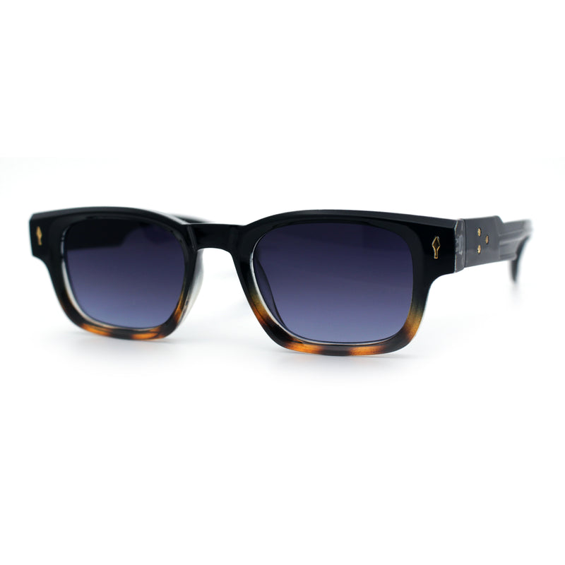 Gentlemanly Hipster Narrow Rectangle Horn Rim Mens Plastic Sunglasses