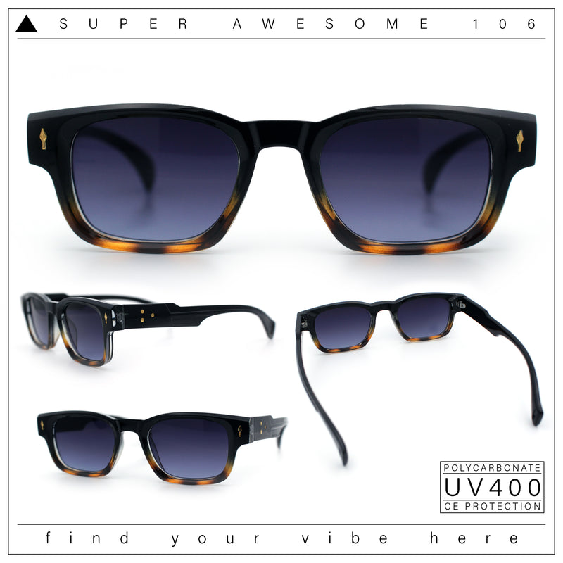Gentlemanly Hipster Narrow Rectangle Horn Rim Mens Plastic Sunglasses