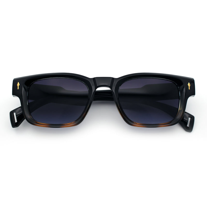 Gentlemanly Hipster Narrow Rectangle Horn Rim Mens Plastic Sunglasses
