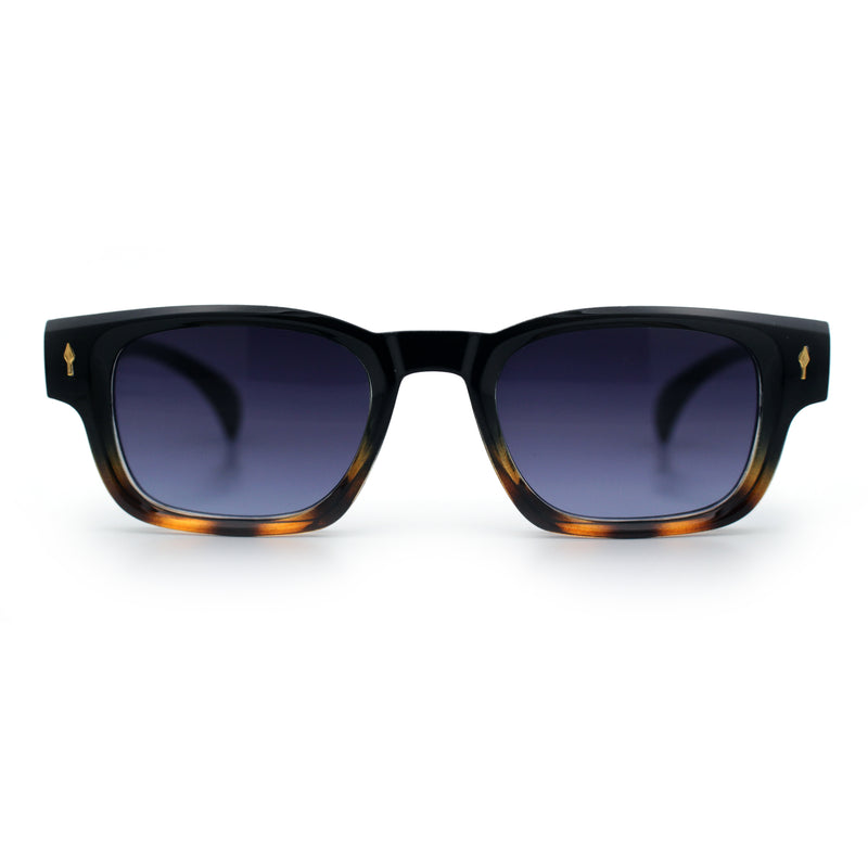 Gentlemanly Hipster Narrow Rectangle Horn Rim Mens Plastic Sunglasses