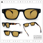 Gentlemanly Hipster Narrow Rectangle Horn Rim Mens Plastic Sunglasses