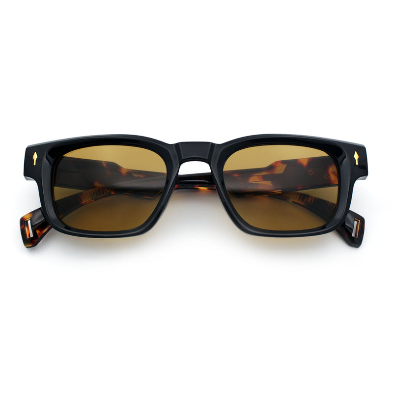 Gentlemanly Hipster Narrow Rectangle Horn Rim Mens Plastic Sunglasses