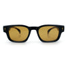 Gentlemanly Hipster Narrow Rectangle Horn Rim Mens Plastic Sunglasses