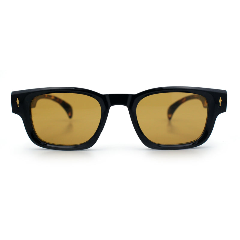 Gentlemanly Hipster Narrow Rectangle Horn Rim Mens Plastic Sunglasses