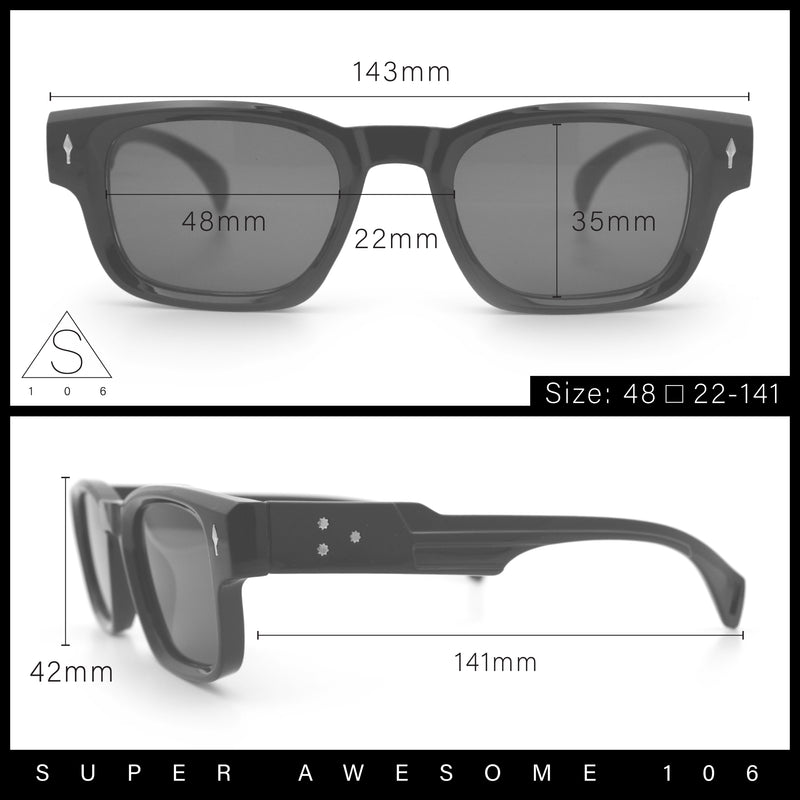 Gentlemanly Hipster Narrow Rectangle Horn Rim Mens Plastic Sunglasses