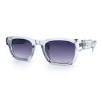 Gentlemanly Hipster Narrow Rectangle Horn Rim Mens Plastic Sunglasses