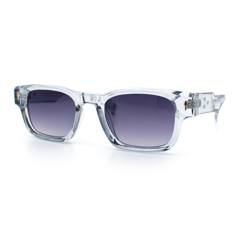 Gentlemanly Hipster Narrow Rectangle Horn Rim Mens Plastic Sunglasses