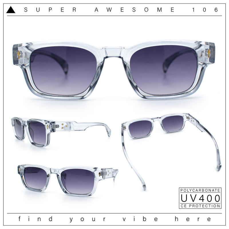 Gentlemanly Hipster Narrow Rectangle Horn Rim Mens Plastic Sunglasses