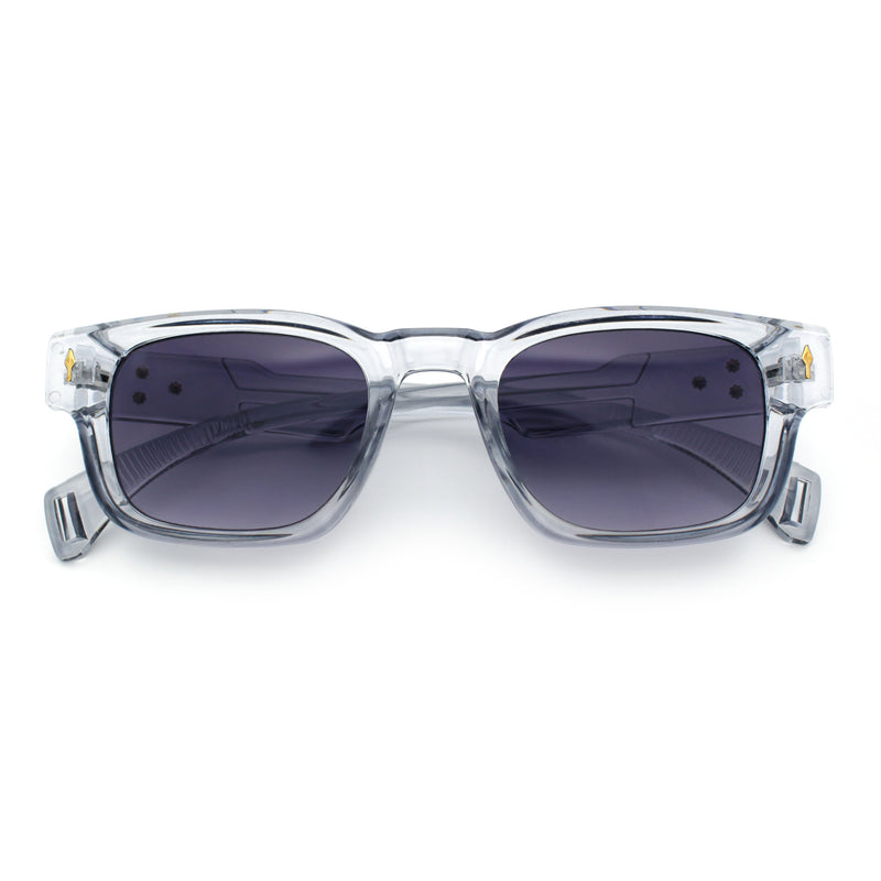 Gentlemanly Hipster Narrow Rectangle Horn Rim Mens Plastic Sunglasses
